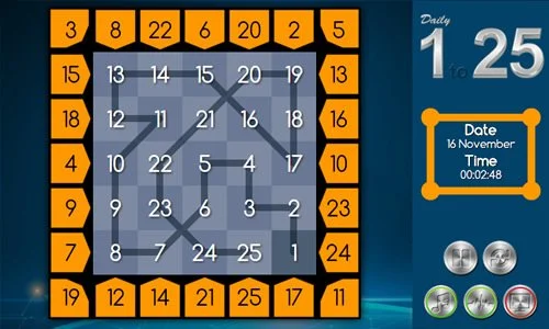Daily 1 to 25 game